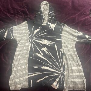 Honeyme super soft hoodie, lightweight, fun color block/patterns